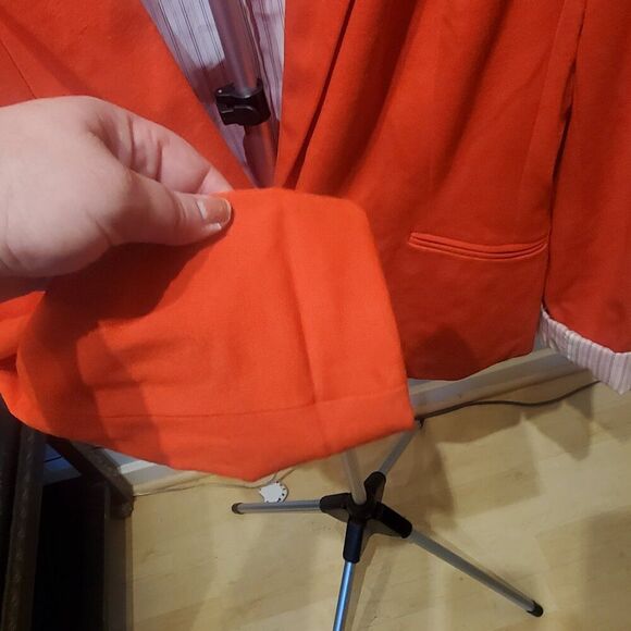 Grace Elements Sz 14 Orange Lined Blazer. Trendy, Professional, Cuffs - Picture 4 of 15